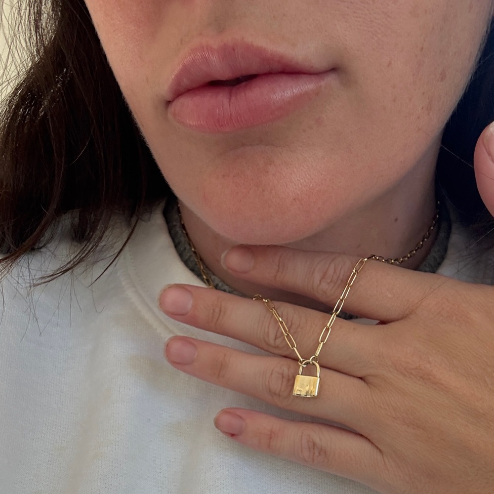 Gold Chain Bracelet with Padlock Charm Gorjana